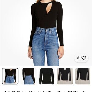 A.L.C. Black Keyhole Long Sleeve Sweater